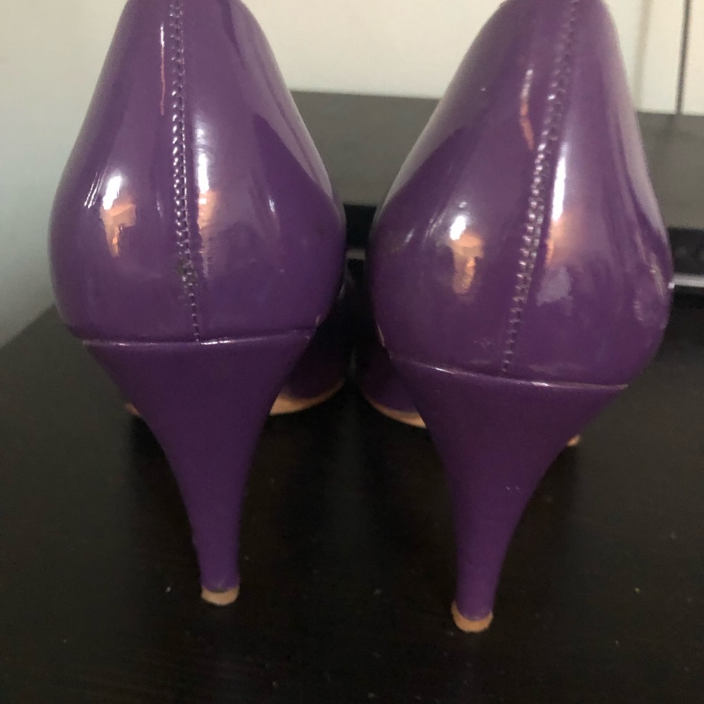 Aldos purple peeptoe pumps